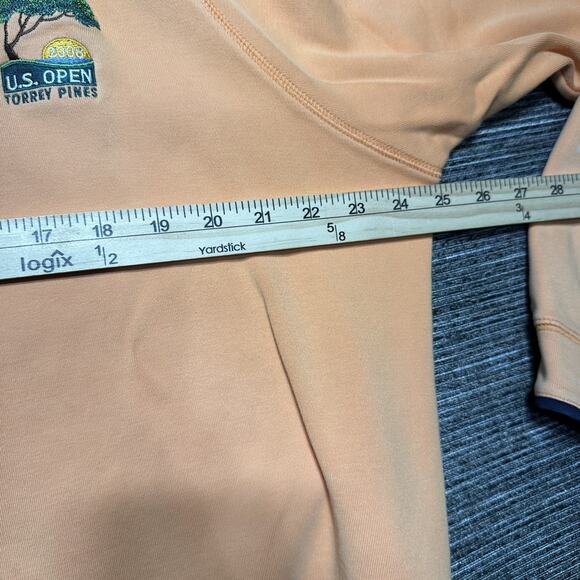 Bobby Jones Sweater Men's XL Orange 1/4 Zip Pullover 2008 US Open Torrey Pines - Picture 13 of 16